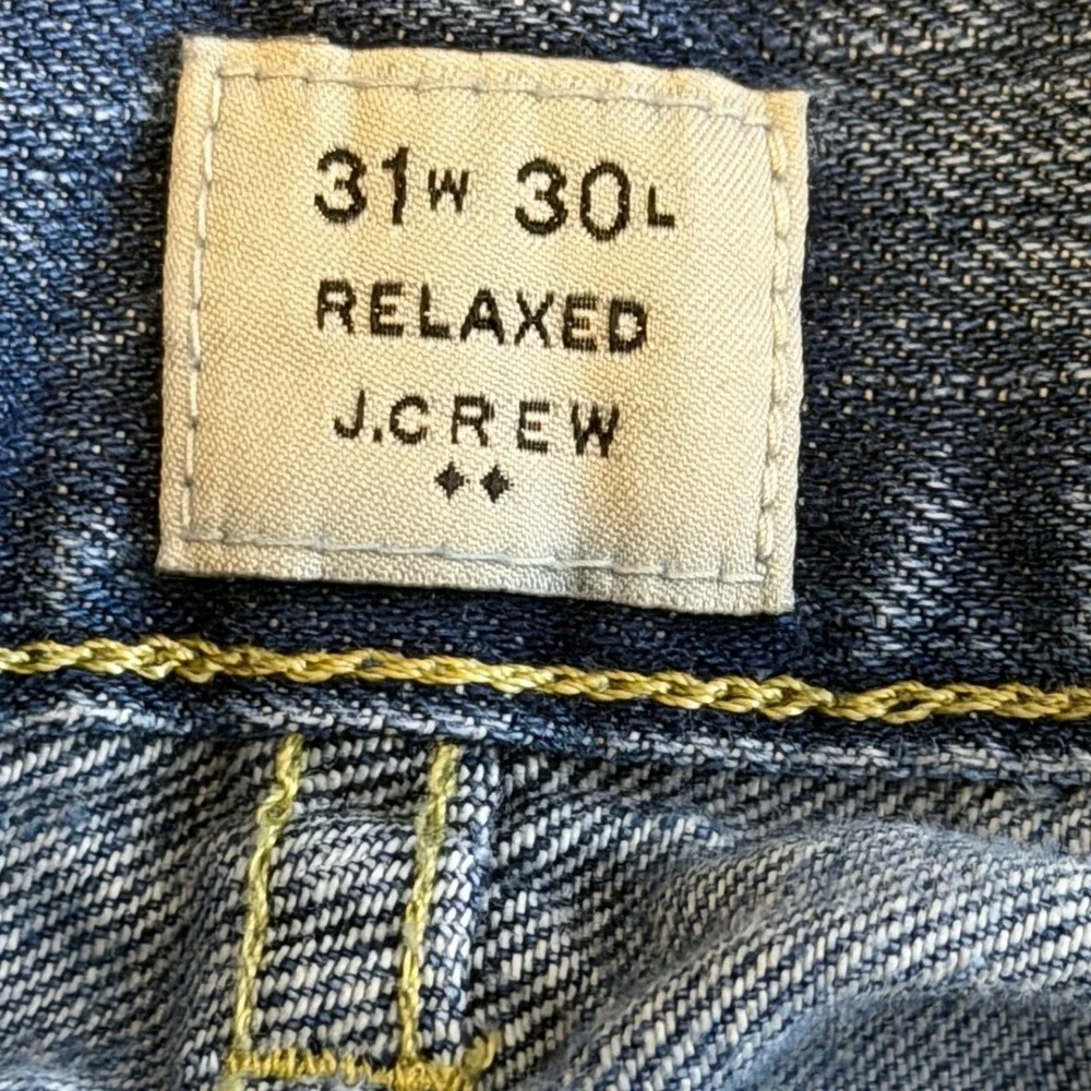 J.Crew Relaxed Jeans Mens 31x30 Blue Straight Leg 100% Cotton Medium Wash Denim